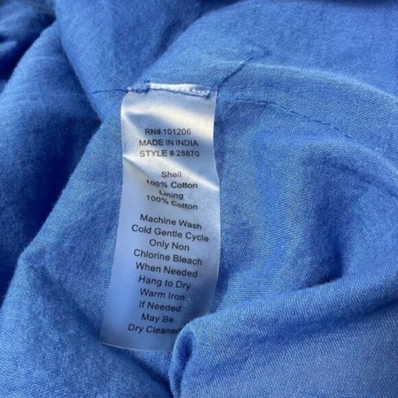 Soft Surroundings Blue Mahini Maxi Ikat print handkerchief Dress Boho Medium - Picture 13 of 13